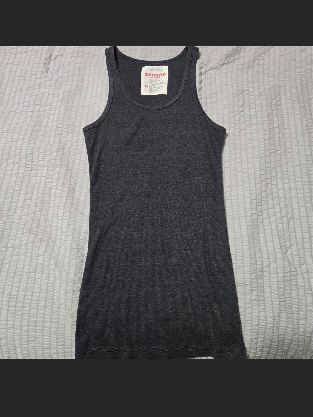 Zenana Outfitters Women's Charcoal Gray Ribbed Fitted Tank Top